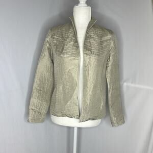Eileen fisher 100% silk textured blazer